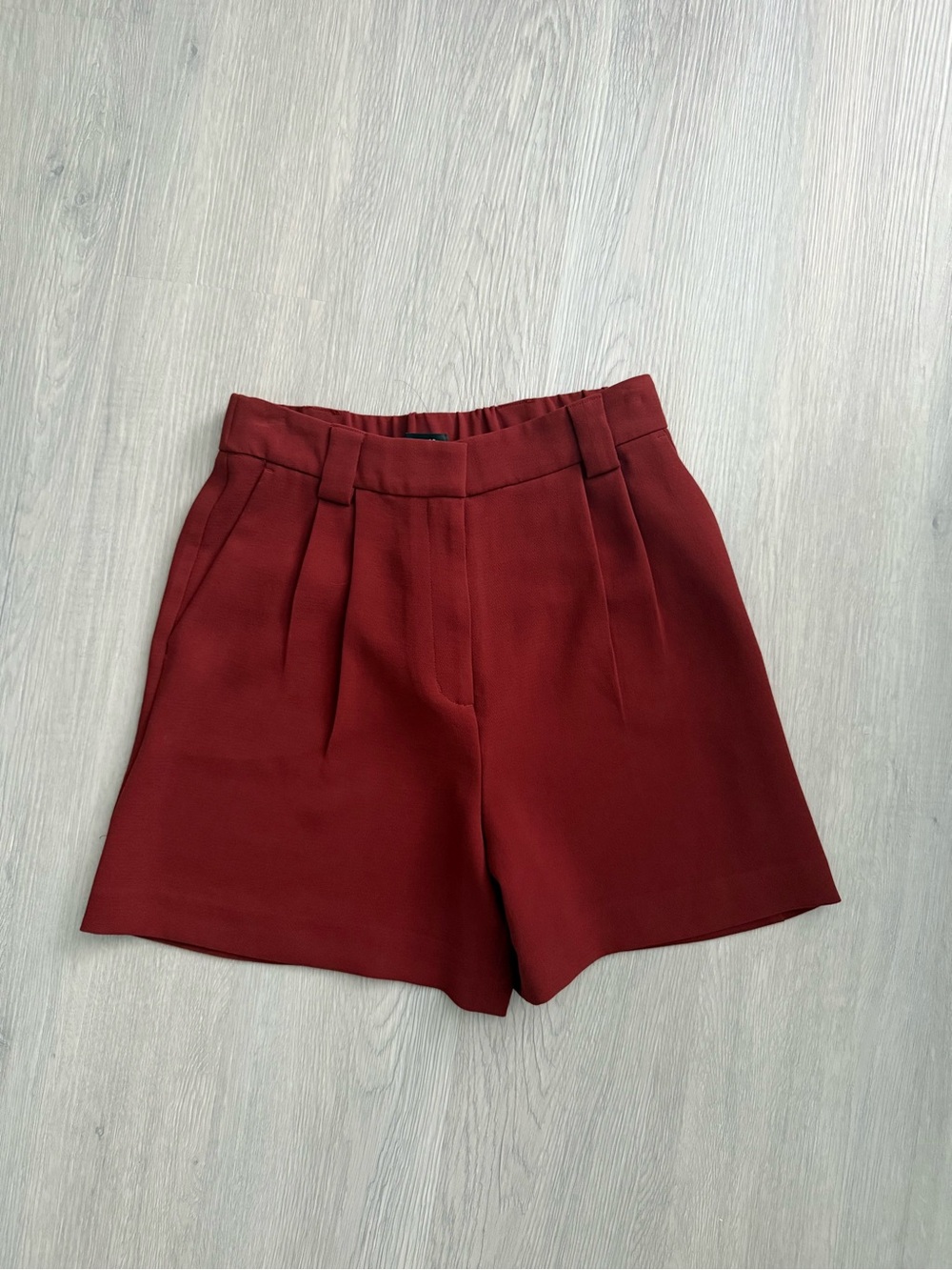 Express Burnt Orange High-Waist Pleated Women’s Shorts